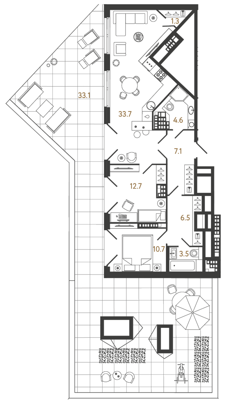 2-комнатная 80.1 м², 9 этаж, 57 980 257 руб.