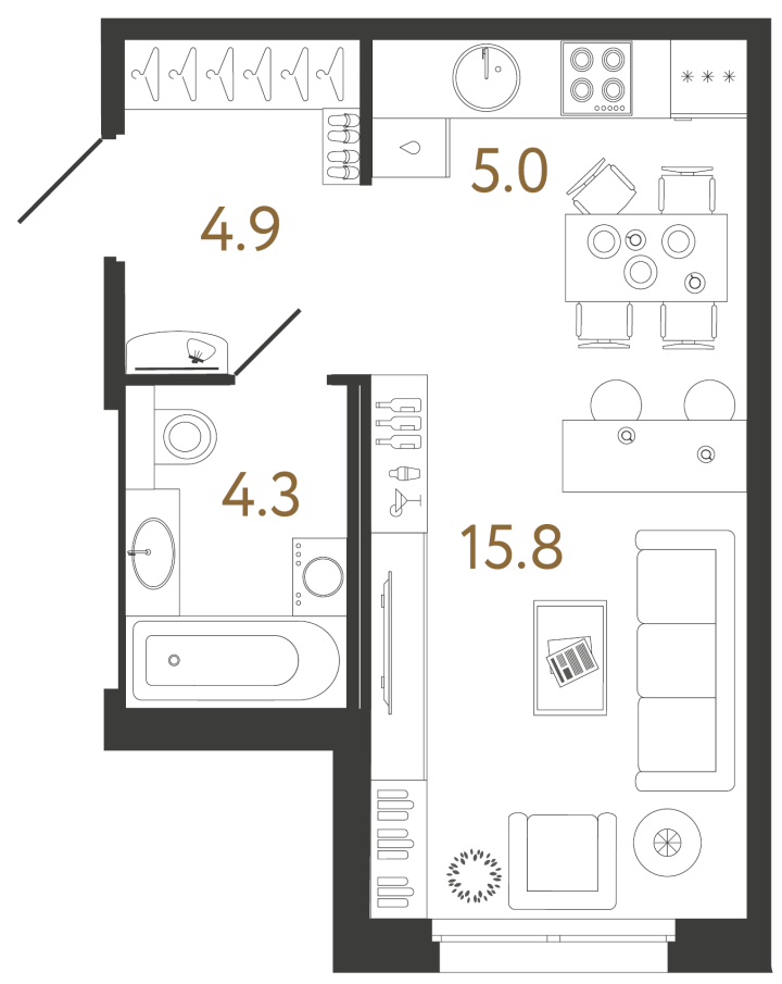 Студия 30 м², 7 этаж, 10 492 929 руб.