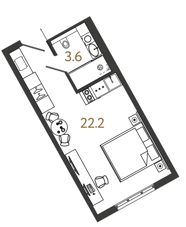 Студия 25.8 м², 4 этаж, 9 450 000 руб.