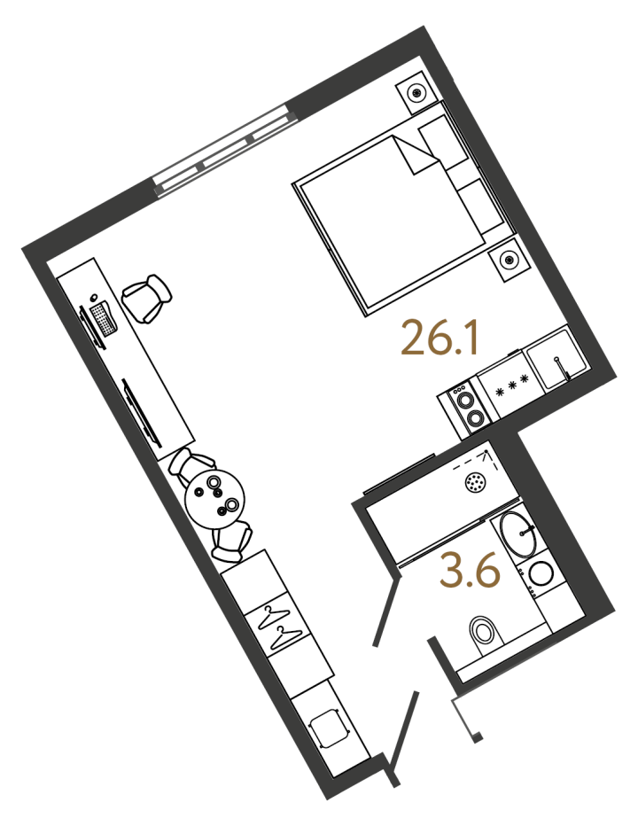 Студия 29.7 м², 13 этаж, 10 830 000 руб.