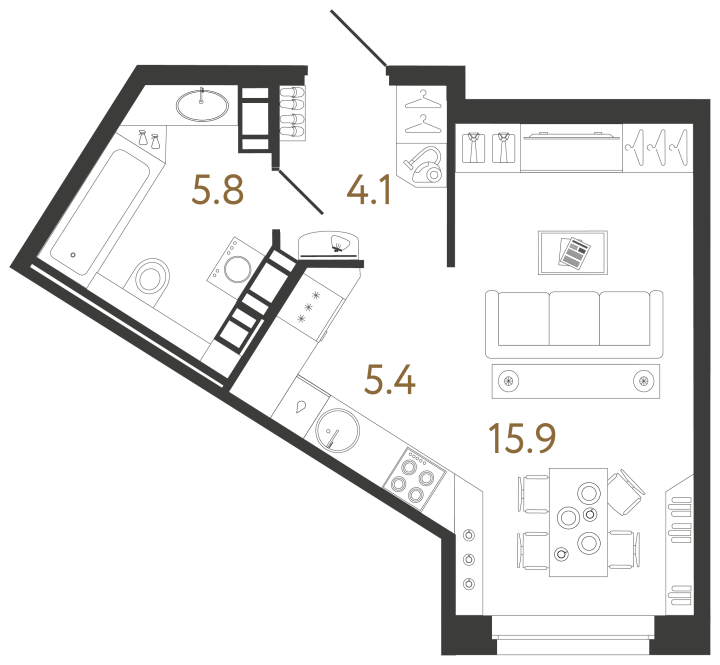 Студия 31.2 м², 6 этаж, 11 265 191 руб.