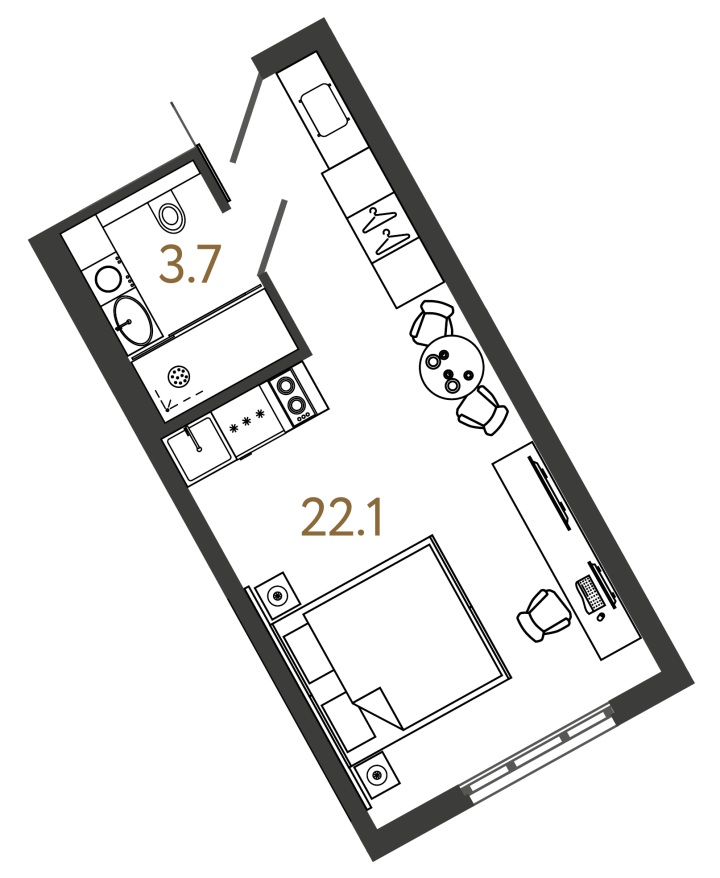 Студия 25.8 м², 4 этаж, 9 700 000 руб.