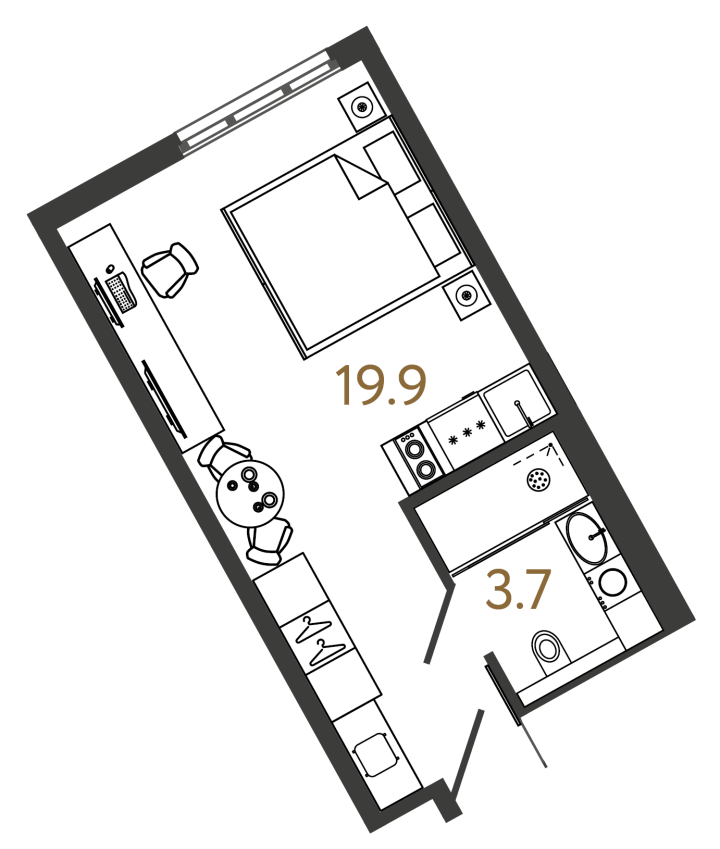 Студия 23.6 м², 13 этаж, 9 600 000 руб.