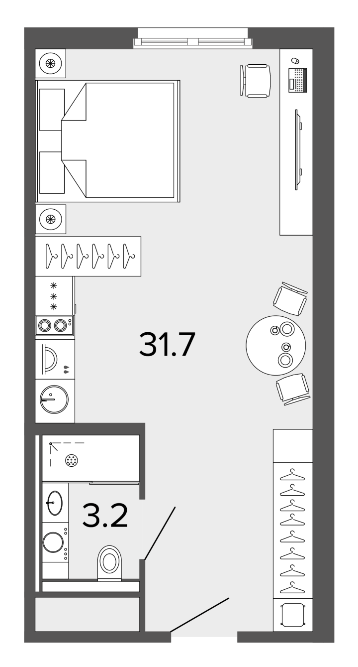 Студия 34.4 м², 5 этаж, 10 300 000 руб.