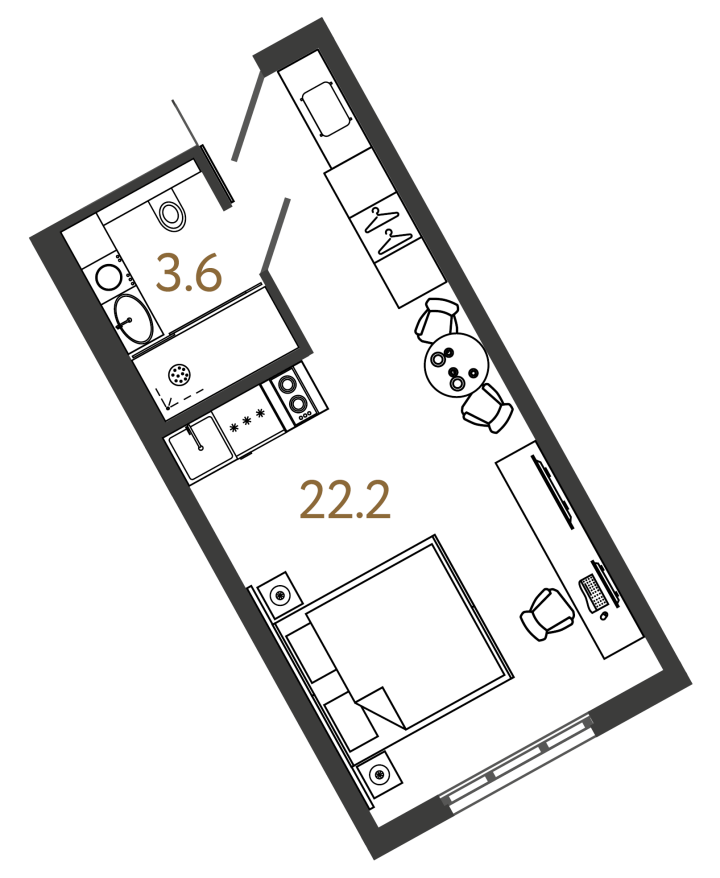 Студия 25.8 м², 4 этаж, 9 700 000 руб.