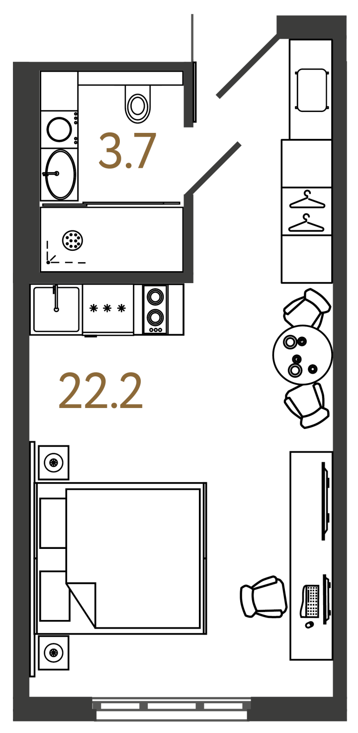 Студия 25.9 м², 12 этаж, 8 450 000 руб.