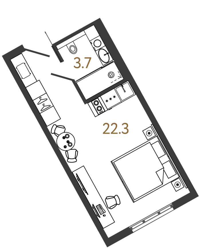 Студия 26 м², 15 этаж, 9 750 000 руб.