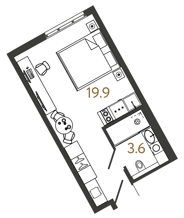 Студия 23.5 м², 12 этаж, 9 600 000 руб.