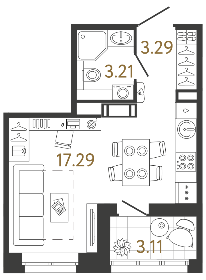 Студия 23.79 м², 5 этаж, 6 714 488 руб.