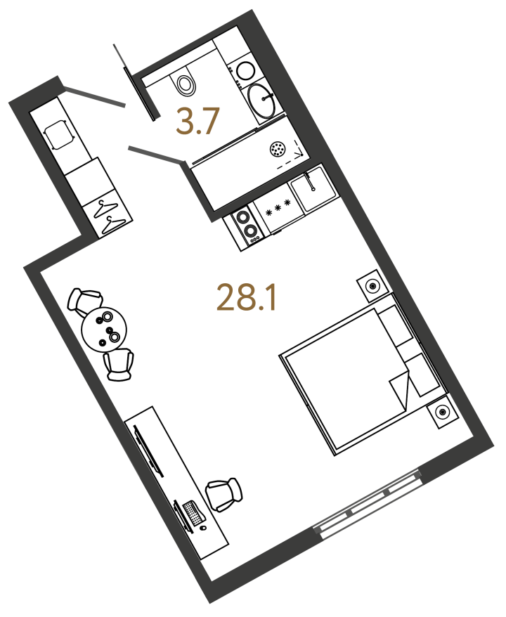 Студия 31.8 м², 9 этаж, 9 200 000 руб.