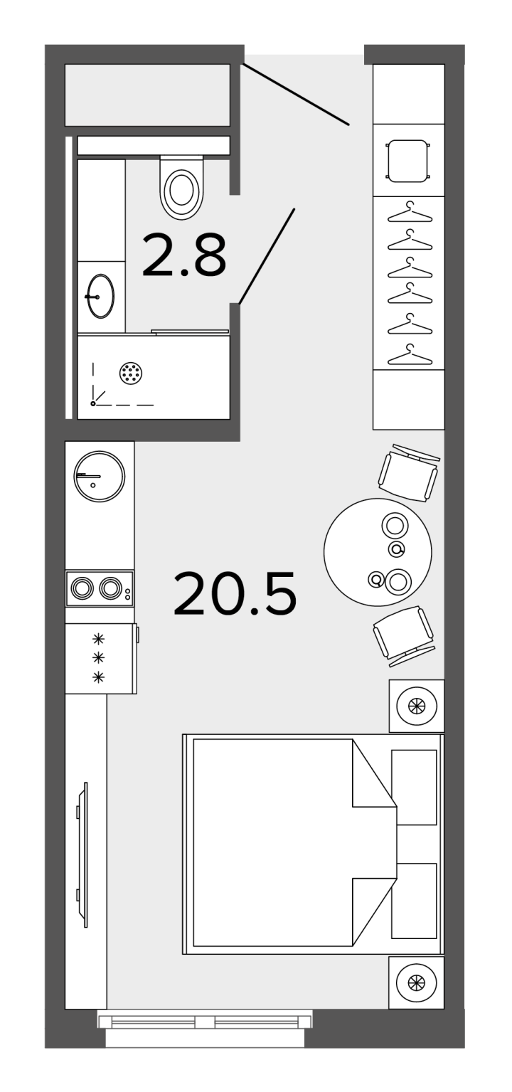 Студия 22.9 м², 6 этаж, 8 100 000 руб.