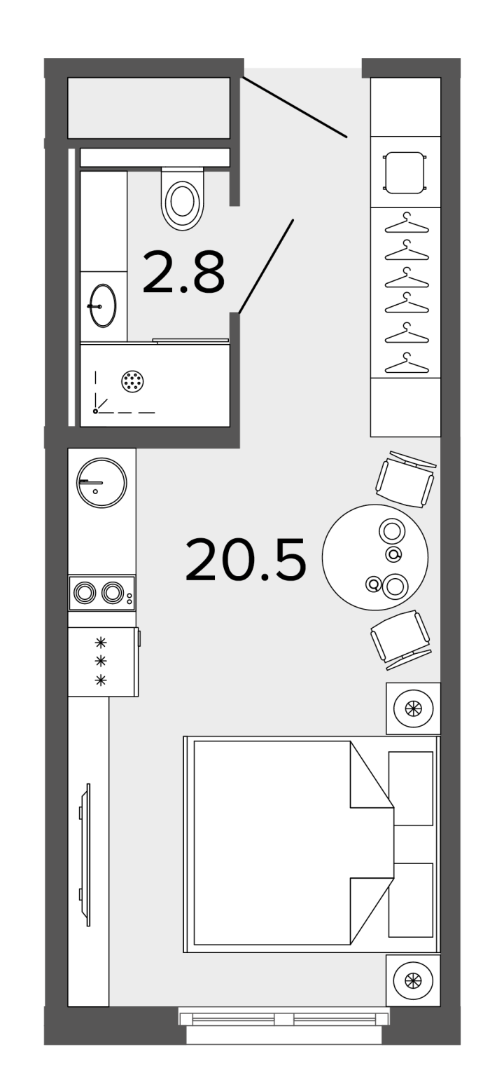 Студия 23 м², 5 этаж, 8 100 000 руб.