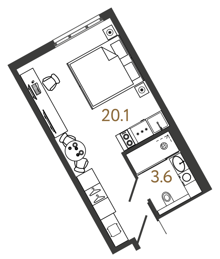 Студия 23.7 м², 14 этаж, 9 600 000 руб.