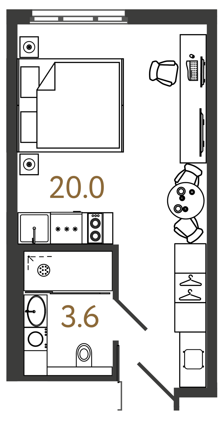 Студия 23.6 м², 13 этаж, 8 400 000 руб.