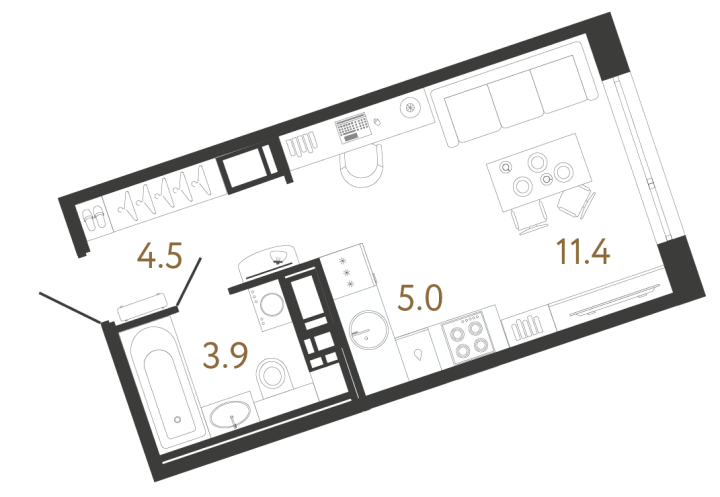 Студия 24.8 м², 8 этаж, 9 714 825 руб.