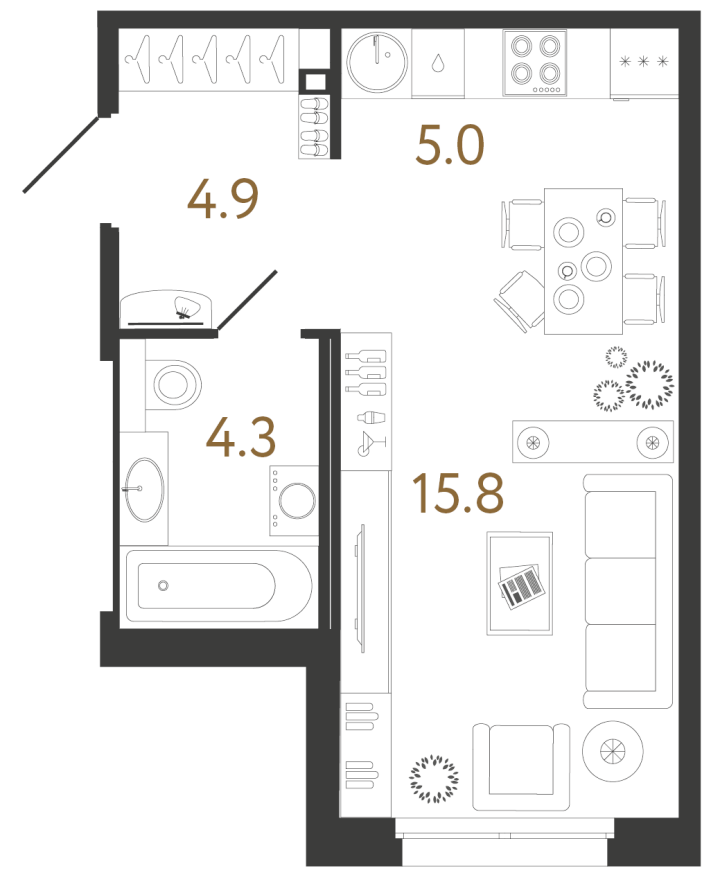 Студия 30 м², 8 этаж, 10 693 026 руб.