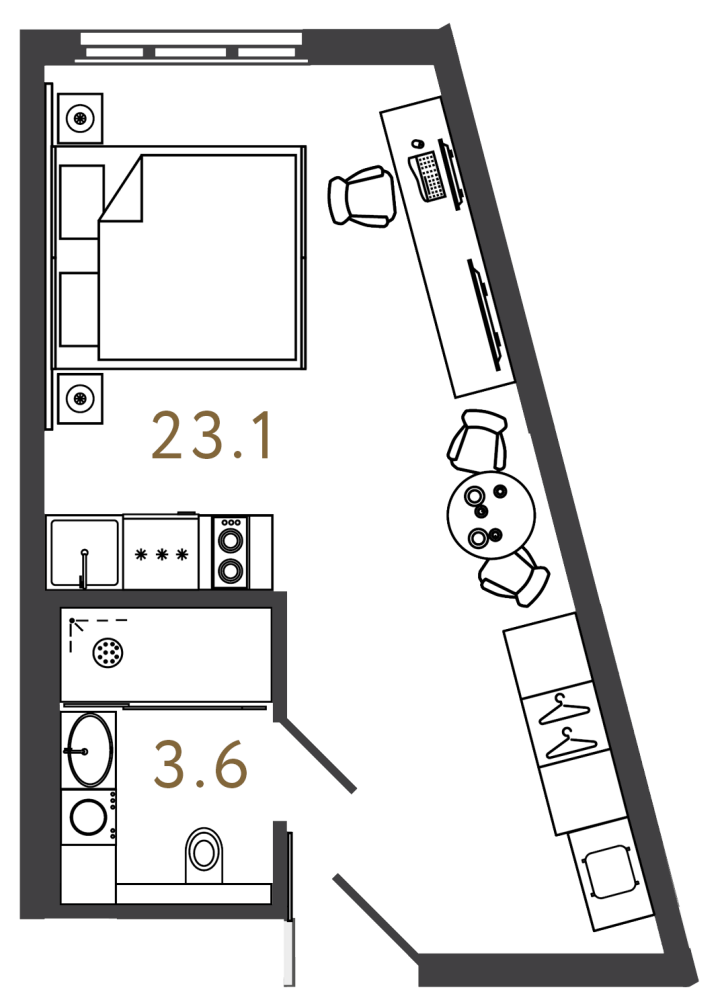 Студия 26.7 м², 7 этаж, 8 450 000 руб.