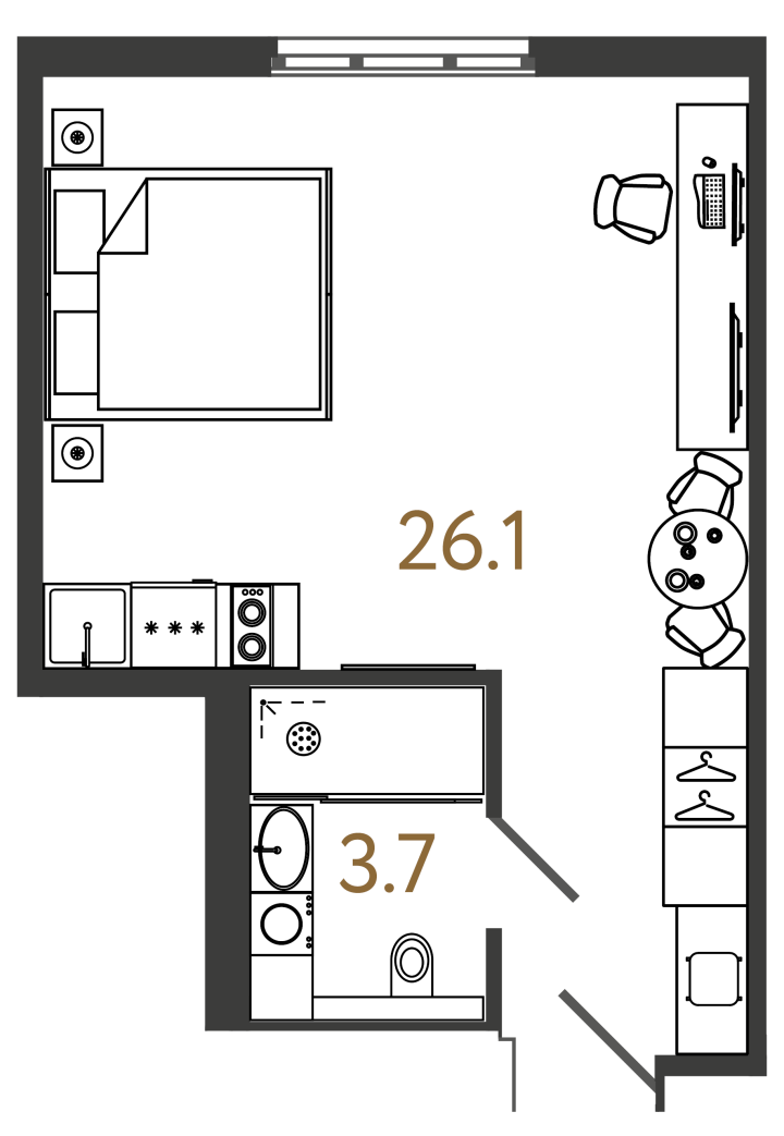 Студия 29.8 м², 10 этаж, 9 200 000 руб.